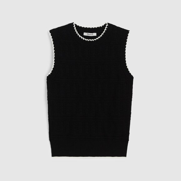Madewell Mixed-Stitch Sleeveless Sweater Size Medium - Picture 3 of 10